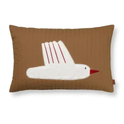 Kuddar-Ferm Living Bird quiltad kudde 60x40 cm, Sugar kelp (brun)