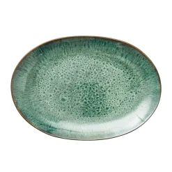 Serveringsfat & Uppläggningsfat-Bitz fat ovalt 25x36 cm, Svart-grön