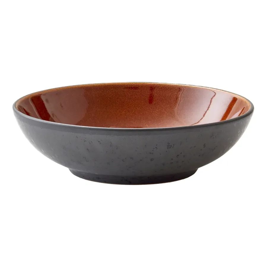 Djupa Tallrikar-Bitz pastaskål Ø20 cm svart, Svart-amber