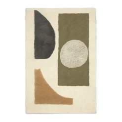 Gångmattor|Barnmattor-Ferm Living Bloco tuftad matta, Green-off white, 80x120 cm