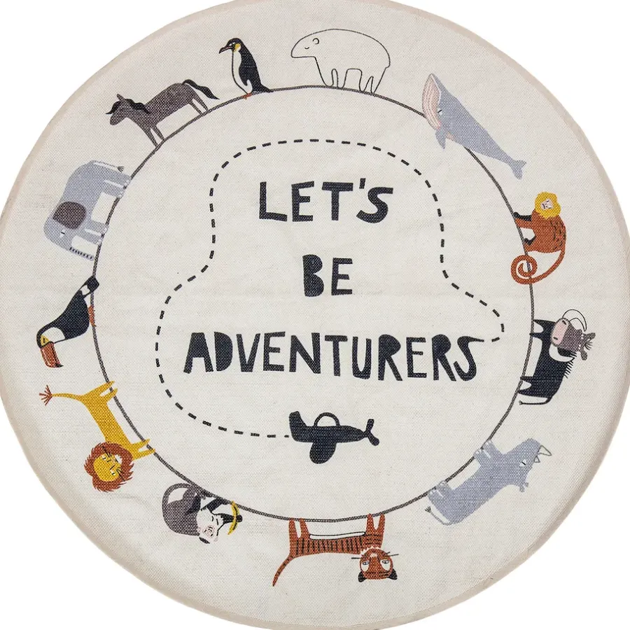 Barnmattor|Barnmattor-Bloomingville matta Ø130 cm, Multi