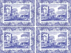 Bordstabletter-Spode Blue Italian bordsunderlägg 4-pack, Blå-vit