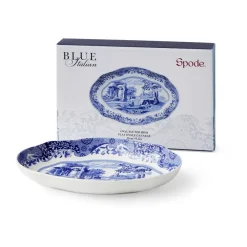Blue Italian fat oval 14x21 cm, Blå-vit^Spode Online