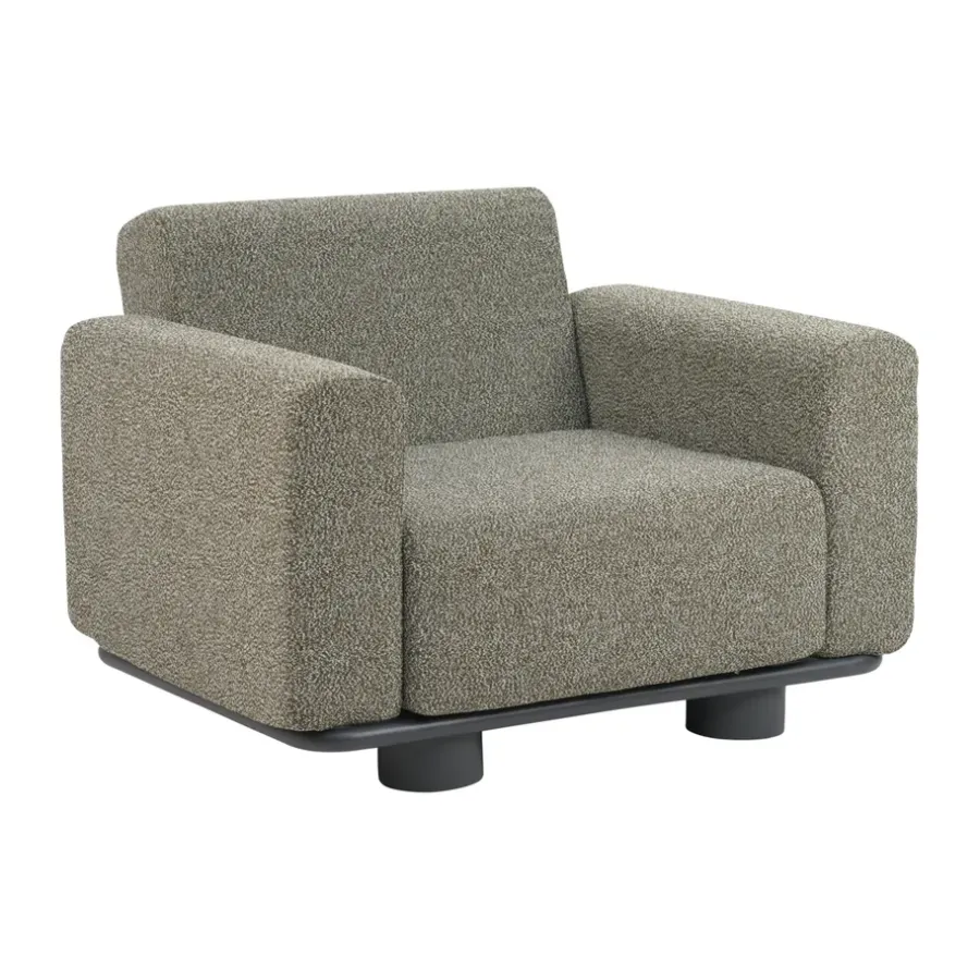 Bolster fåtölj, Antracit-teddy verde^Brafab Sale