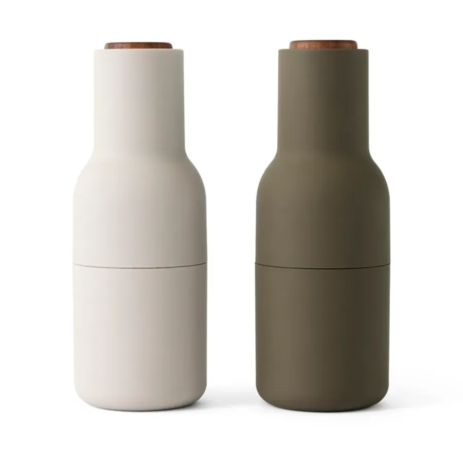 Salt- & Pepparkvarnar-Audo Copenhagen Bottle Grinder kryddkvarn 2-pack, Hunting green-beige-valnöt
