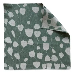 Bouquet kökshandduk 58x58 cm, Grön-vit^Fine Little Day Online