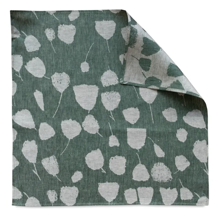 Bouquet kökshandduk 58x58 cm, Grön-vit^Fine Little Day Online
