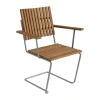 Sittmöbler·Trädgårdsstolar & Utestolar|Trädgårdsstolar & Utestolar-Grythyttan Stålmöbler Bovik karmstol, Teak-varmförzinkat stativ