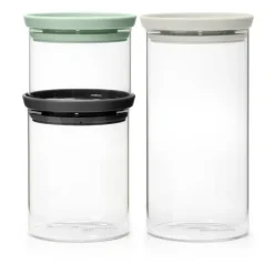 glasburk 3-pack, Svart-grå-grön^Brabantia Best