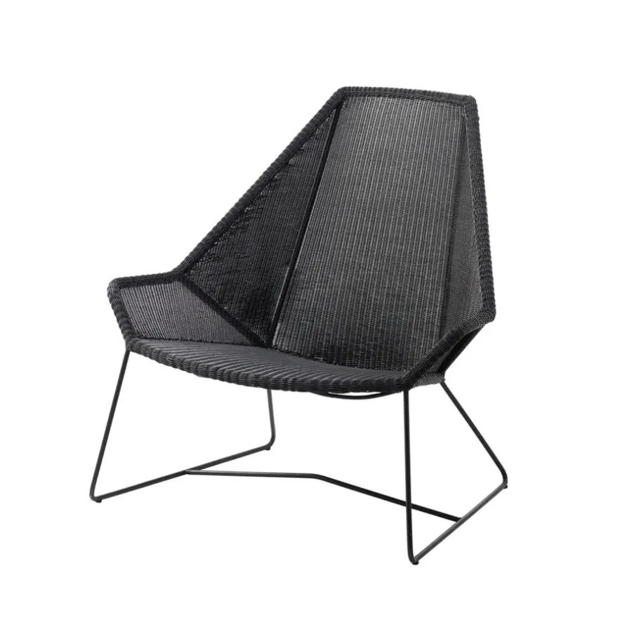 Loungemöbler·Loungefåtöljer & Utefåtöljer|Loungefåtöljer & Utefåtöljer-Cane-line Breeze loungefåtölj hög rygg weave, Black