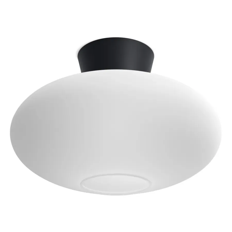 Bullo plafond XL opalglas Ø38 cm, Mattsvart^Belid Hot