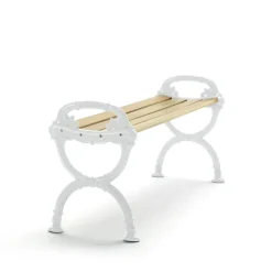 Byarum bänk, Furu impregnering, vitt stativ^Byarums bruk New