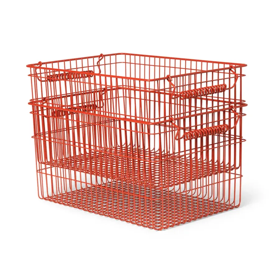 Förvaringskorgar-Ferm Living Cala stapelbar korg 2-pack, Poppy red