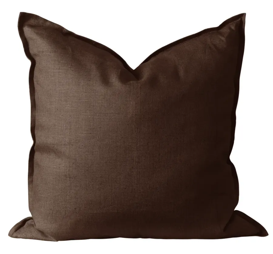 Calm kuddfodral linne 50x50 cm, Chocolate Brown^Scandi Living Outlet