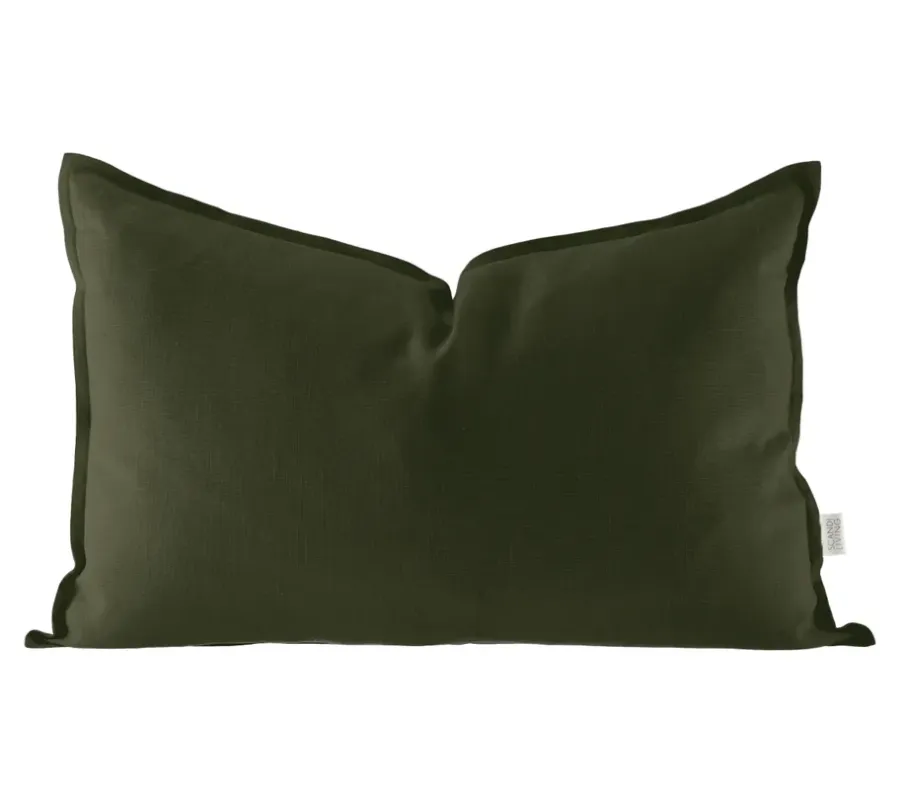 Kuddfodral-Scandi Living Calm kuddfodral linne 40x60 cm, Forest Green