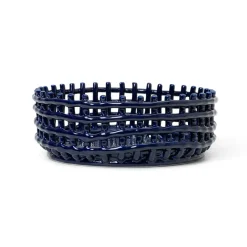 Dekorationsskålar-Ferm Living Ceramic flätad skål, Blue