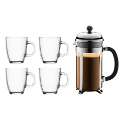 Kaffekannor, Presskannor & Kaffefilter-Bodum Chambord presskanna 1 l och koppar, 5 delar