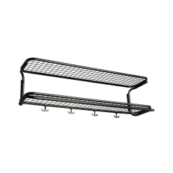 Hatthyllor|Hatthyllor-Essem Design Classic 650 hatthylla, svart/svart, 2 plan, 70 cm