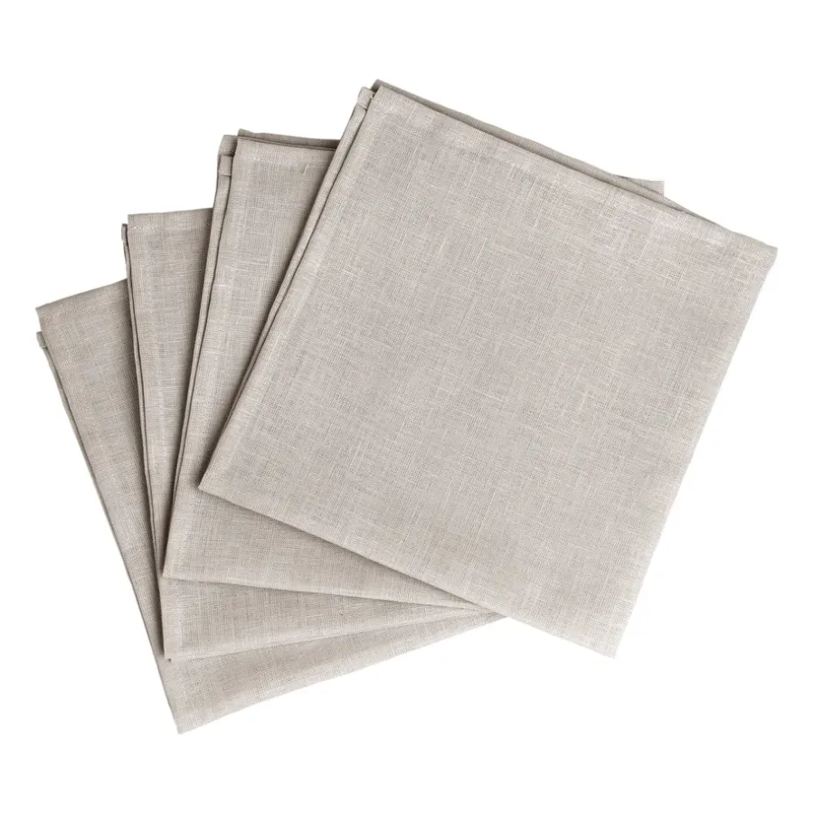 Clean linneservetter 45x45 cm 4-pack, Greige^Scandi Living