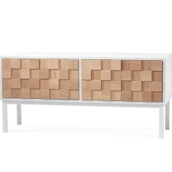 Tv-Bänkar & Mediabänkar|Tv-Bänkar & Mediabänkar-A2 Collect 2016 mediabänk med ben, Vitoljad ek-vit