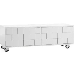 Tv-Bänkar & Mediabänkar|Tv-Bänkar & Mediabänkar-A2 Collect 2010 mediabänk med hjul, Vit