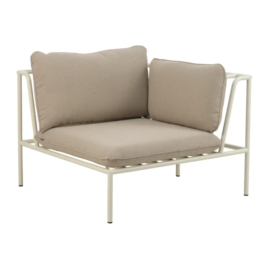 Collier soffmodul, Pearl white-teddy beige, hörn^Brafab Outlet