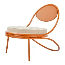 Loungemöbler·Loungefåtöljer & Utefåtöljer|Loungefåtöljer & Utefåtöljer-GUBI Copacabana Outdoor Lounge Chair klädd sits, Leslie stripe limonta 040-international orange