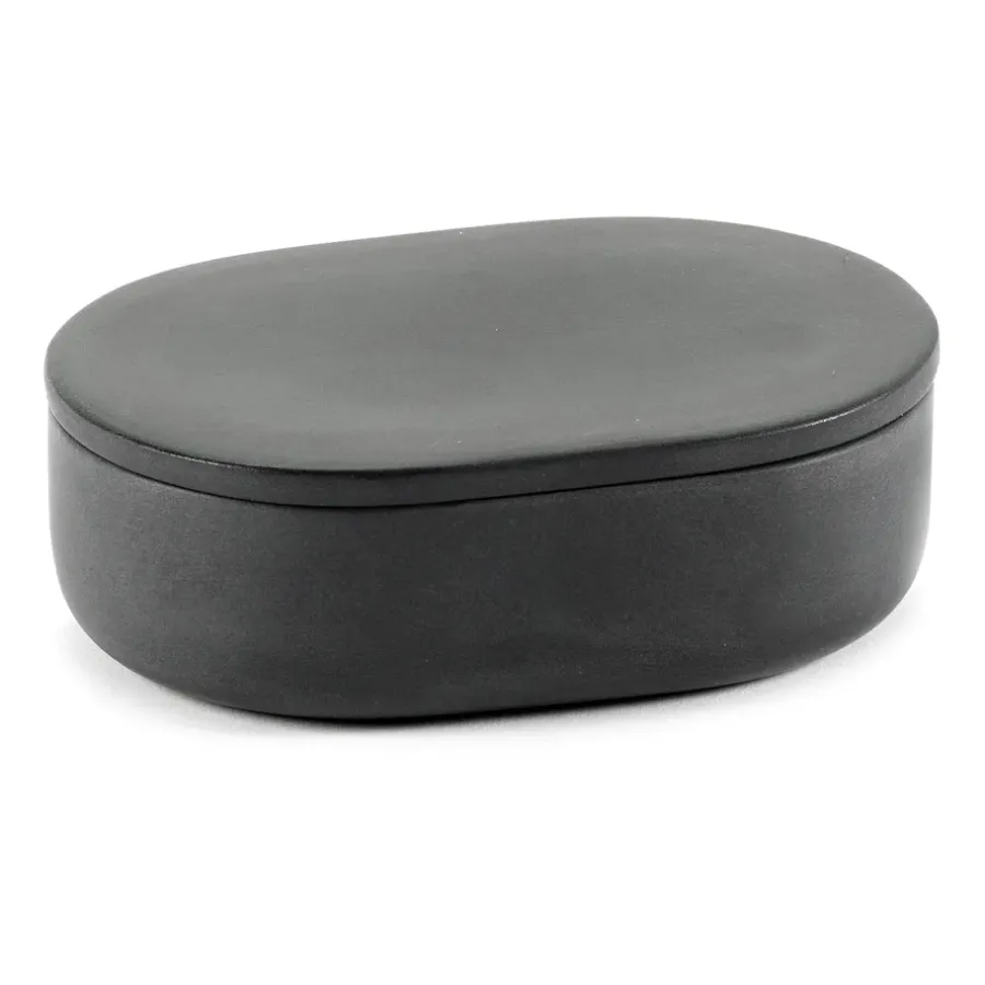 Cose förvaringsburk oval med lock S 3,3x10,2 cm, Dark Grey^Serax Online