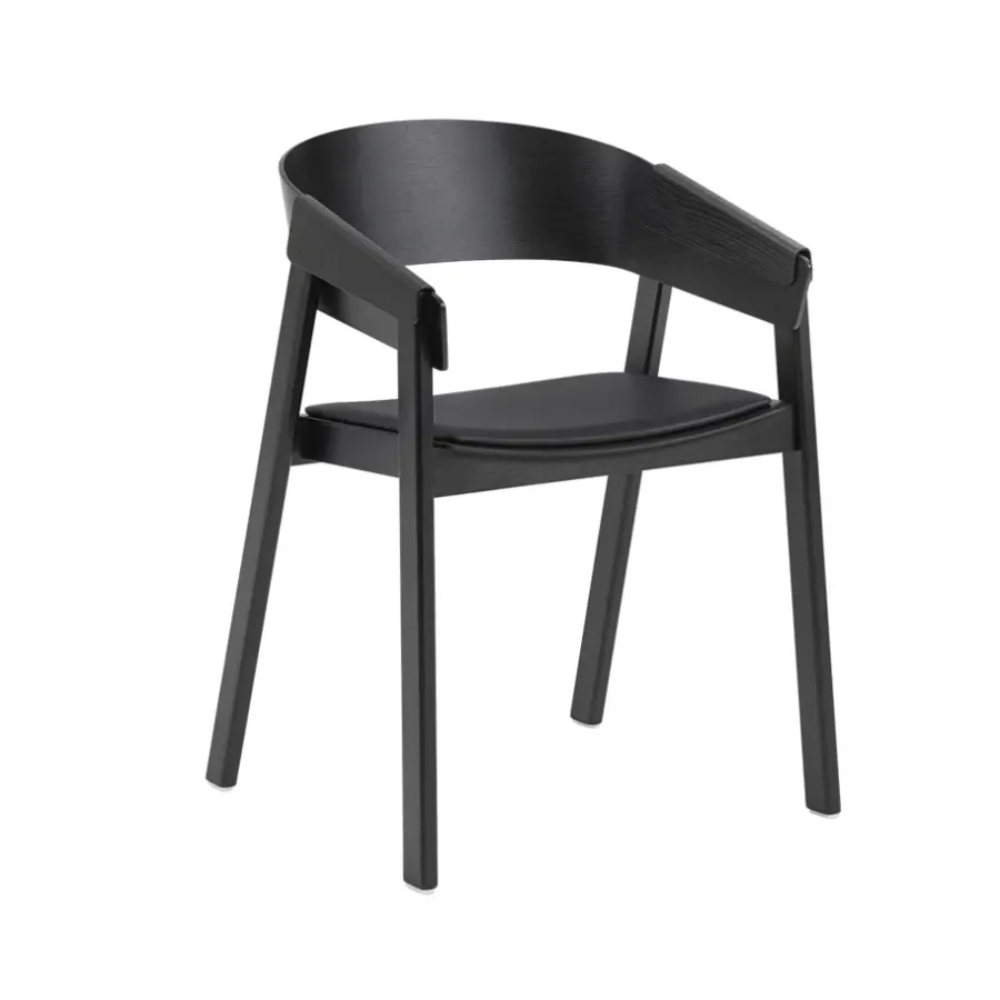 Cover karmstol klädd sits, Refine leather black-Black^Muuto Hot