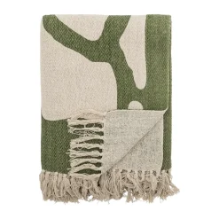 Bomullsplädar & Bomullsfiltar-Bloomingville Dalmine pläd 130x160 cm, Grön