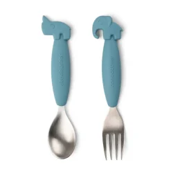 Barnbestick-Done by deer Deer Friends Easy-grip bestickset 2 delar, Blue