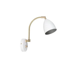 Sänglampor|Vägglampor-Belid Deluxe vägglampa, vit, mässing