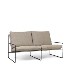 Desert 2-sits soffa, tyg dark sand, svart stativ^Ferm Living Online