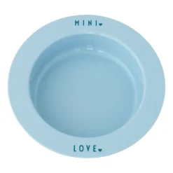 Plasttallrikar-Design Letters djup tallrik favorit mini, Light blue-love