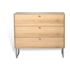 Deus byrå 3 lådor, Vitpigmenterad mattlackad ek^Mavis Discount