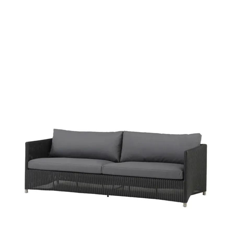 Diamond soffa 3-sits weave, Natté graphite^Cane-line New