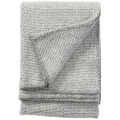 Ullplädar & Ullfiltar-Klippan Yllefabrik Domino ullfilt, ljusgrå