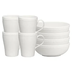 Serviser & Startset-Scandi Living Dots frukostskål 60 cl 4-pack, Cremevit