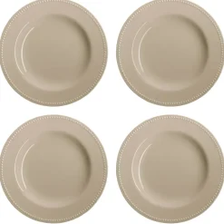 Dots tallrik 28 cm 4-pack, Beige^Scandi Living Online