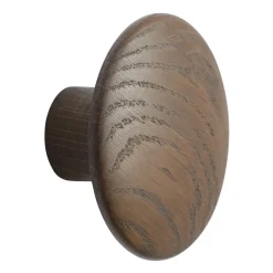Krokar & Hängare|Krokar & Hängare-Muuto Dots wood krok dark stained brown, Ø9 cm