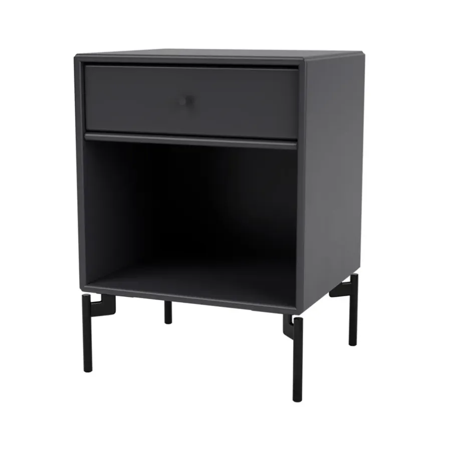 Sängbord-Montana Dream sängbord, anthracite 04, svartlackade ben