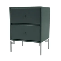 Sängbord-Montana Drift sängbord, black jade 163, kromben cm