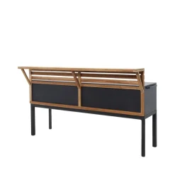 Trädgårdsdetaljer & Tillbehör·Utekök|Utekök-Cane-line Drop utekök, Lava grey, inkl. zink och kran & teakvägg