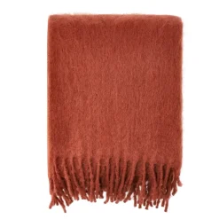 Ullplädar & Ullfiltar-Scandi Living Dune mohair pläd 130x170 cm, Sienna