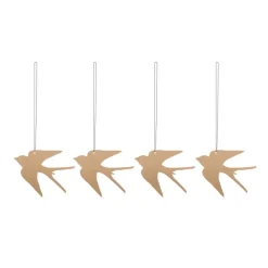 Easter Deco fågel påskhänge 4-pack, Cafe au lait^Cooee Design Sale