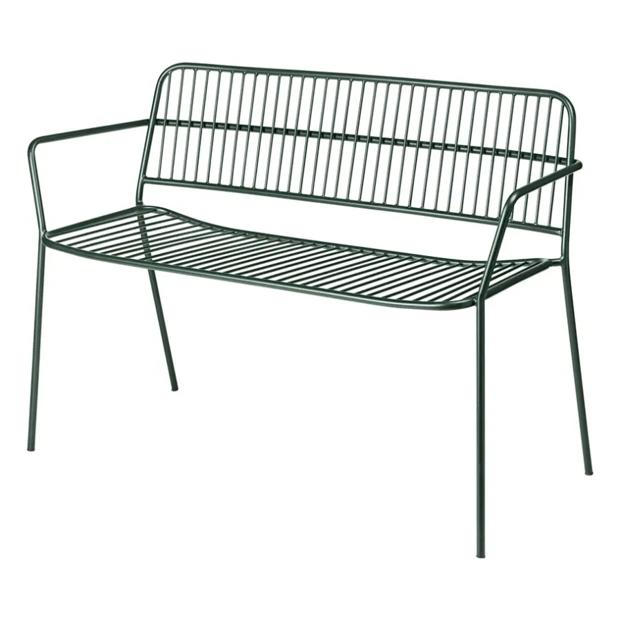 Trädgårdssoffor & Trädgårdsbänkar|Loungemöbler·Loungesoffor-Broste Copenhagen Eden bänk med armstöd, Forest green