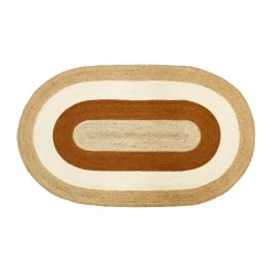 Jutemattor-Dixie Elin striped oval jutematta 92x150 cm, Brick