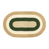 Elin striped oval jutematta 92x150 cm, Green^Dixie