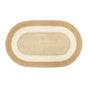 Jutemattor-Dixie Elin striped oval jutematta 92x150 cm, Natural