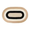 Jutemattor-Dixie Elin striped oval jutematta 92x150 cm, Black